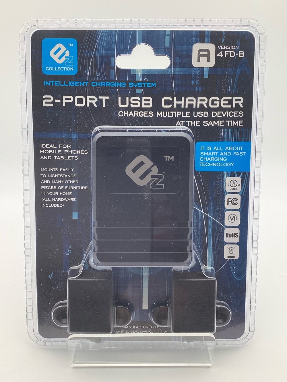EZ Collection 2-Port USB Charger - Black
